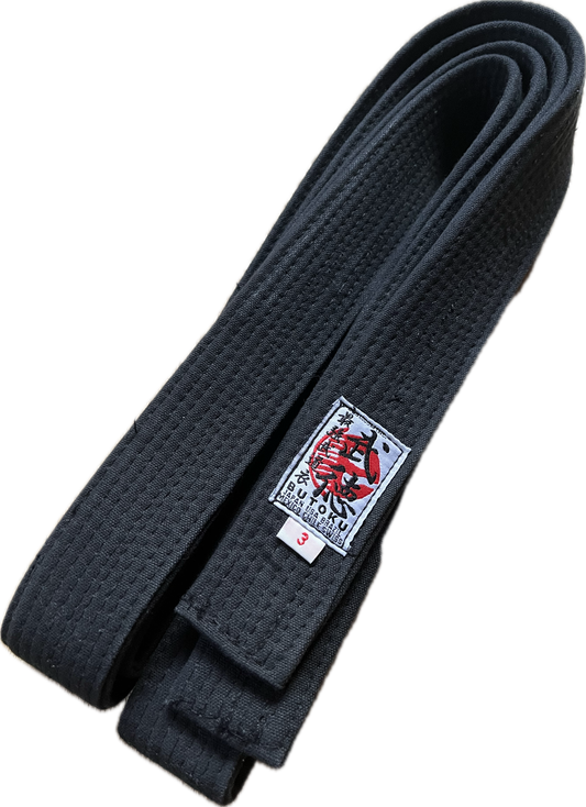 Butoku Master Quality Black Belt Size 3 for Ninjutsu/Karate/Judo