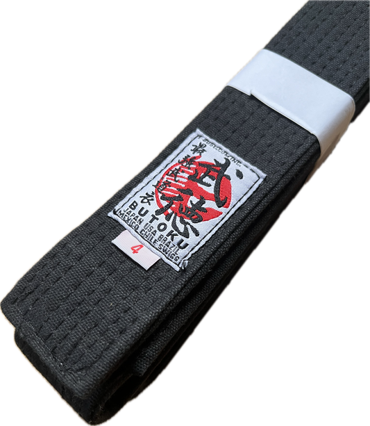 Butoku Master Quality Black Belt Size 4 for Ninjutsu/Karate/Judo