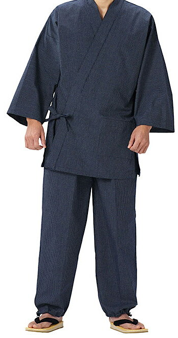 Men's Samue Bujin Ori Navy Cotton Made in Kurume Japan BujindoShop