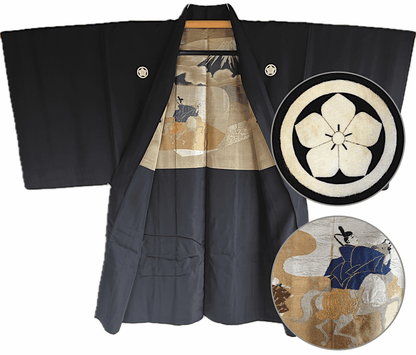 Traditional Japanese Men’s Antique Haori - “Yoritomo’s Journey to Mount Fuji”